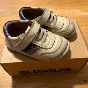 Old Soles GENUINE LEATHER Play Groud Beige toddler boy sneakers shoes size 7